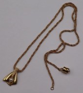 JEWELRY. 14KT GOLD AND PEARL P