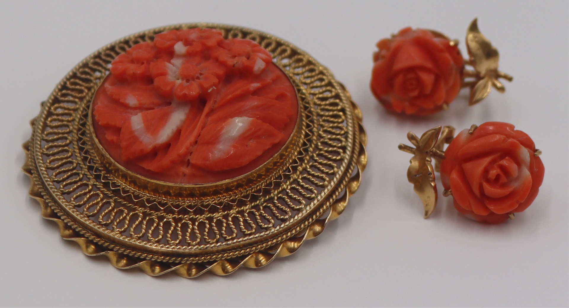 JEWELRY. 14KT GOLD AND SALMON