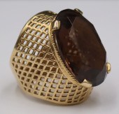 JEWELRY. 14KT GOLD AND SMOKY T