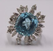 JEWELRY. 14KT GOLD, AQUAMARINE