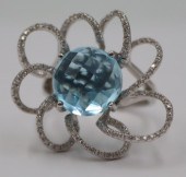 JEWELRY. 14KT GOLD, BLUE TOPAZ