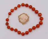 JEWELRY. 14KT GOLD CARVED ANGE