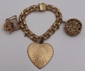 JEWELRY. 14KT GOLD CHARM BRACE