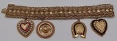 JEWELRY. 14KT GOLD CHARM BRACE