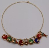 JEWELRY. 14KT GOLD CHOKER AND