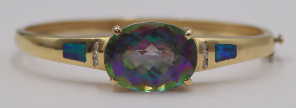 JEWELRY. 14KT GOLD, COLORED GEM AND