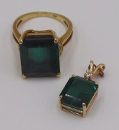JEWELRY. 14KT GOLD, COLORED GE