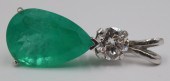 JEWELRY. 14KT GOLD EMERALD & G