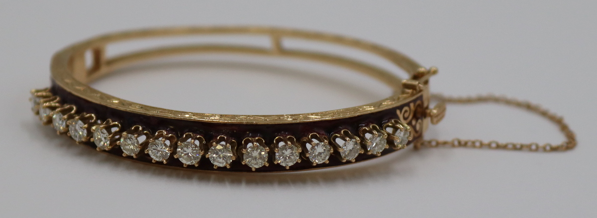 JEWELRY. 14KT GOLD, ENAMEL, AND