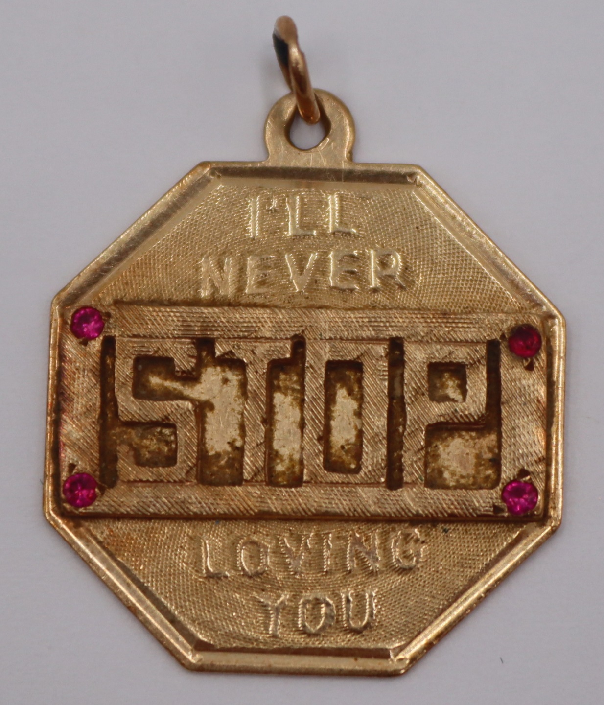JEWELRY. 14KT GOLD "I'LL NEVER STOP