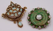 JEWELRY. 14KT GOLD, JADE, MOON