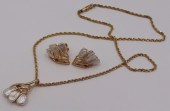 JEWELRY. 14KT GOLD, KESHI PEAR