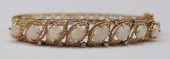 JEWELRY. 14KT GOLD, OPAL AND D