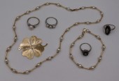 JEWELRY. 14KT GOLD PEARL DIAMO