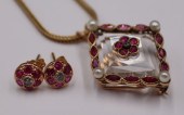 JEWELRY. 14KT GOLD, RUBY AND D