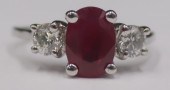 JEWELRY. 14KT GOLD, RUBY, AND