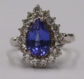 JEWELRY. 14KT GOLD, TANZANITE,