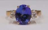 JEWELRY. 14KT GOLD, TANZANITE