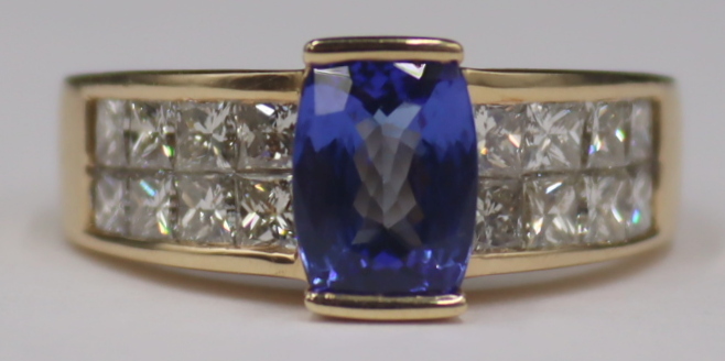 JEWELRY. 14KT GOLD, TANZANITE,