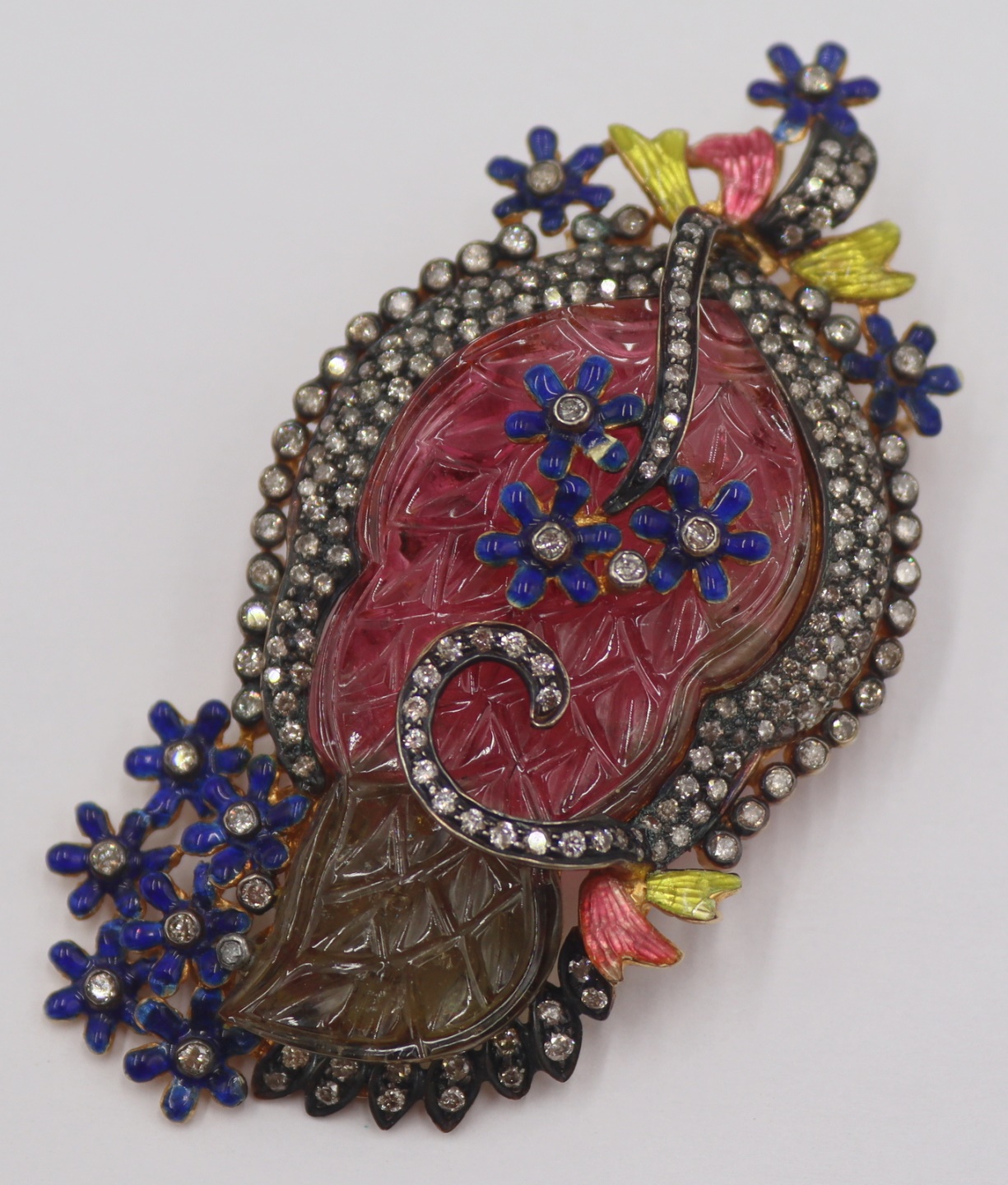 JEWELRY. 14KT GOLD, TOURMALINE,