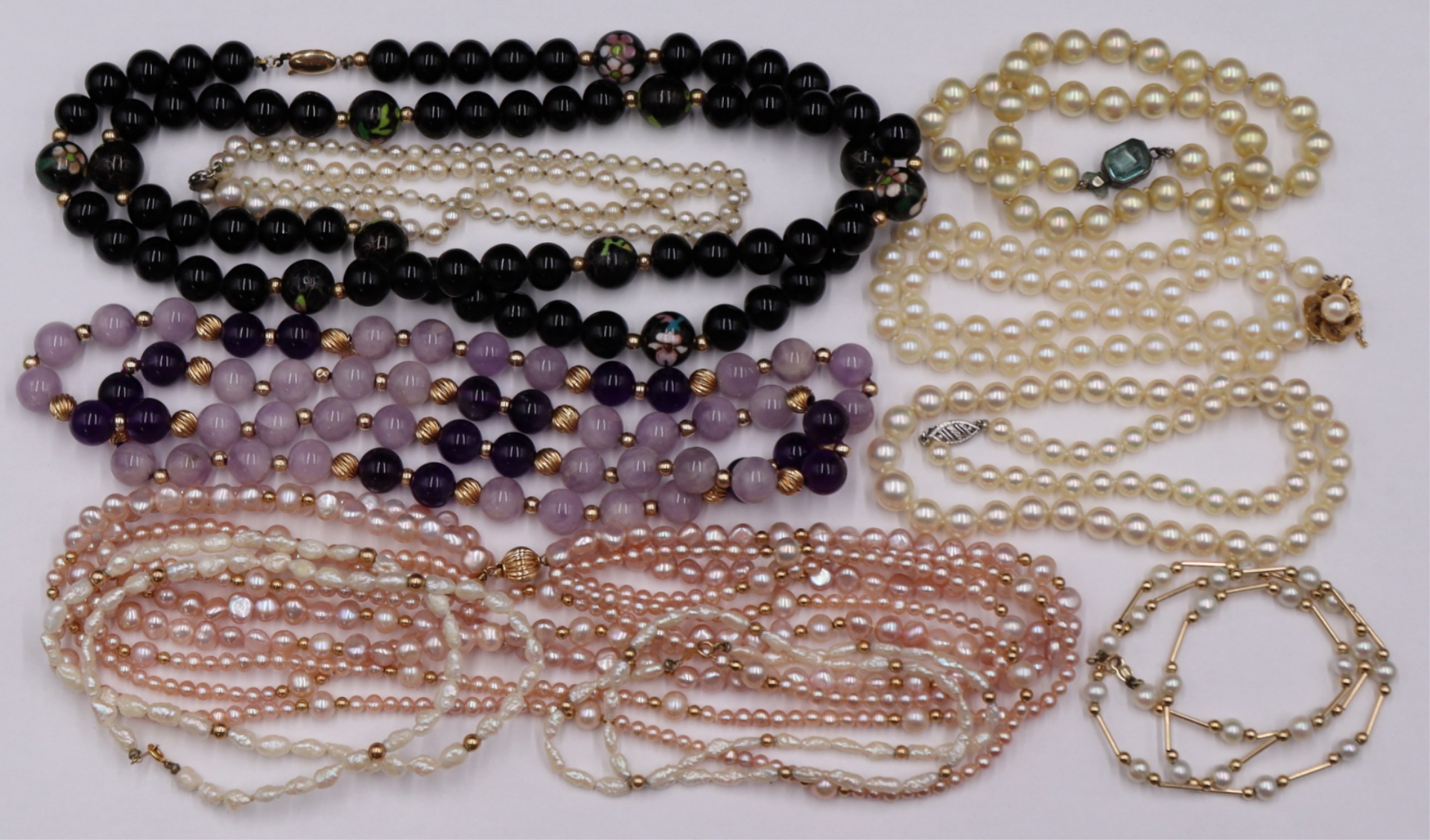 JEWELRY. 14KT MOUNTED PEARL AND