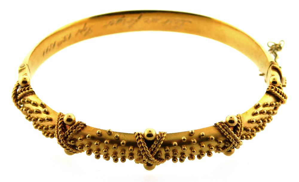 JEWELRY: 15K VICTORIAN BANGLE