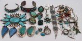 JEWELRY. 18 PCS. OF SILVER SOU