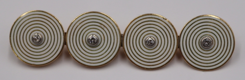 JEWELRY. 18CT GOLD, ENAMEL AND