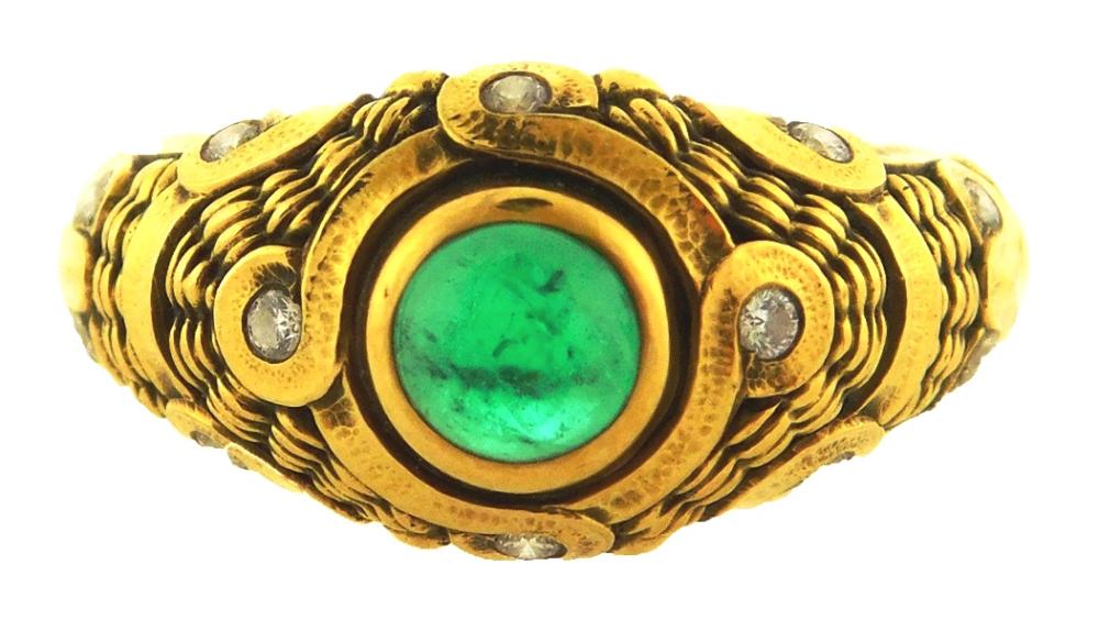 JEWELRY: 18K ALEX SEPKUS EMERALD