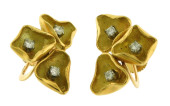 JEWELRY: 18K AND DIAMOND EARRI