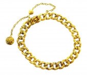 JEWELRY: 18K ANTIQUE LINK BRAC