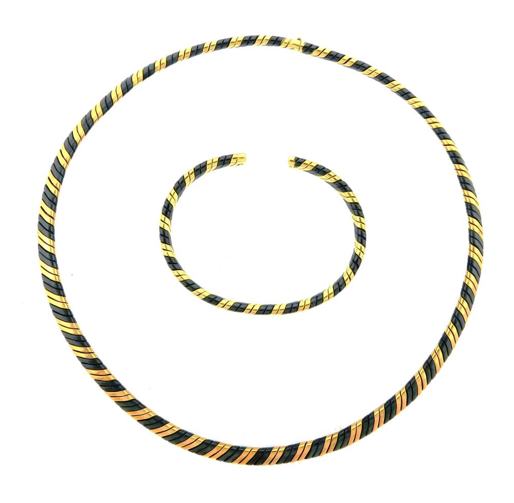 JEWELRY: 18K BLACK AND YELLOW