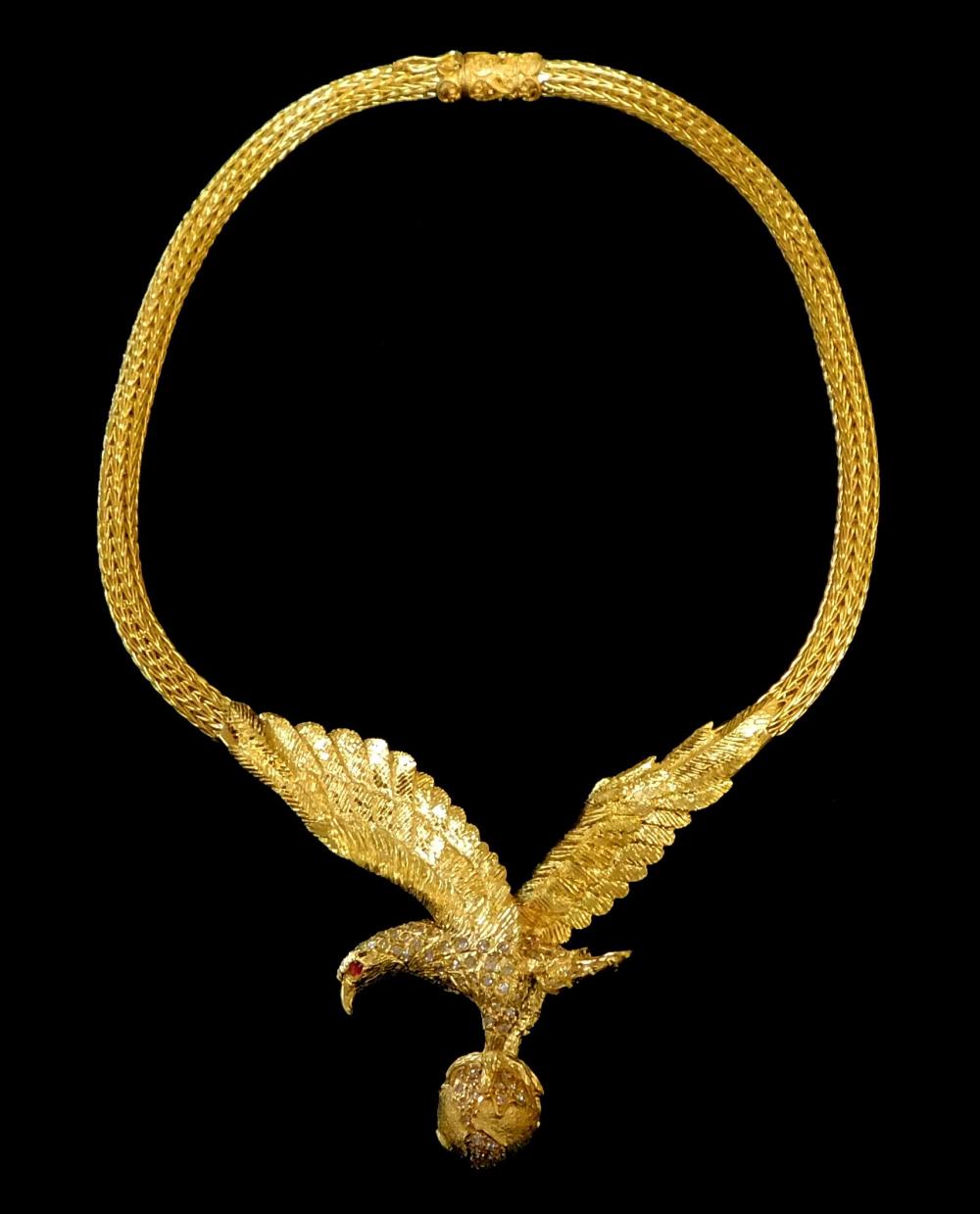 JEWELRY: 18K DIAMOND EAGLE