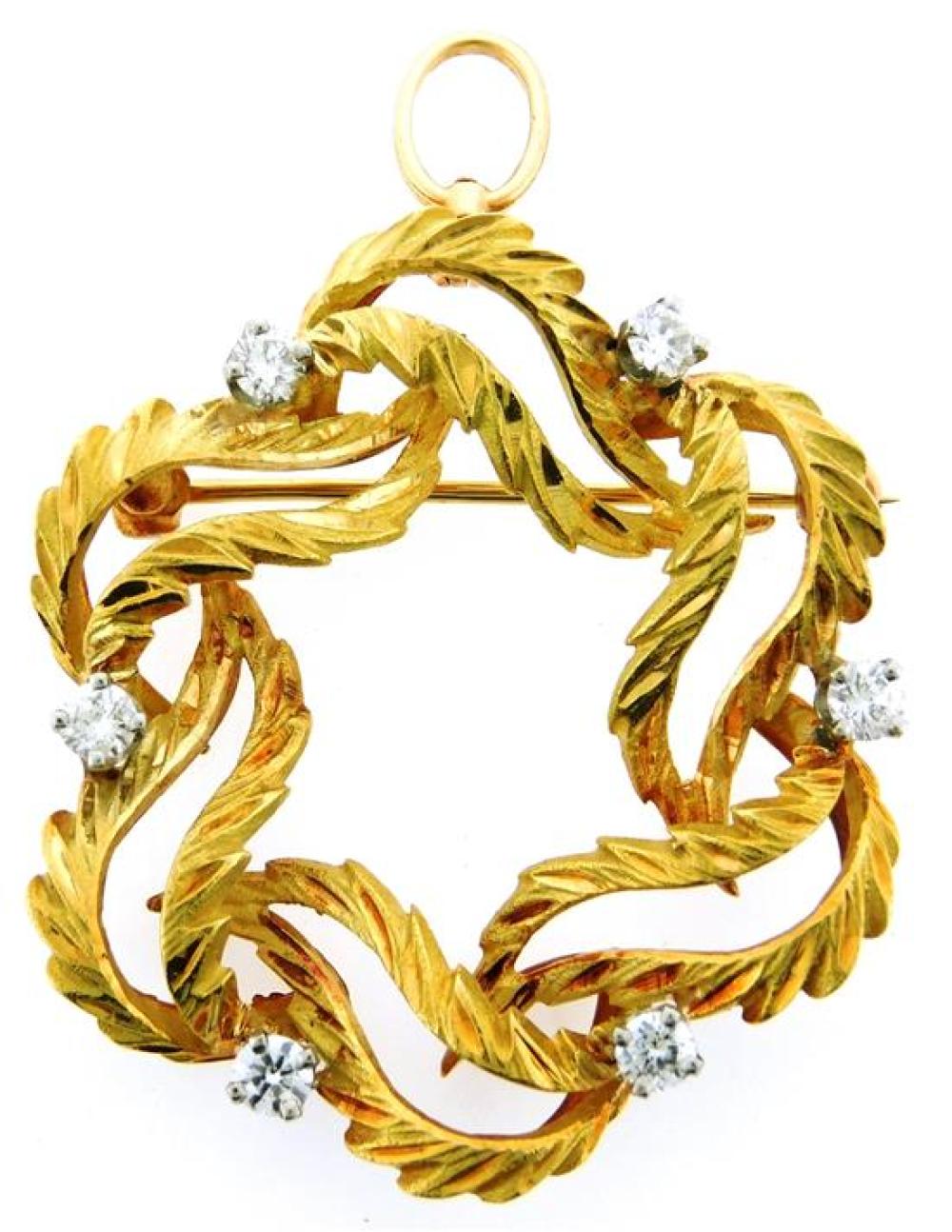 JEWELRY: 18K DIAMOND PIN/PENDANT,