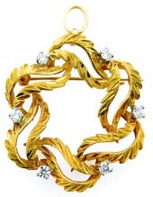 JEWELRY: 18K DIAMOND PIN/PENDA