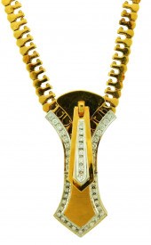 JEWELRY: 18K DIAMOND ZIPPER NE