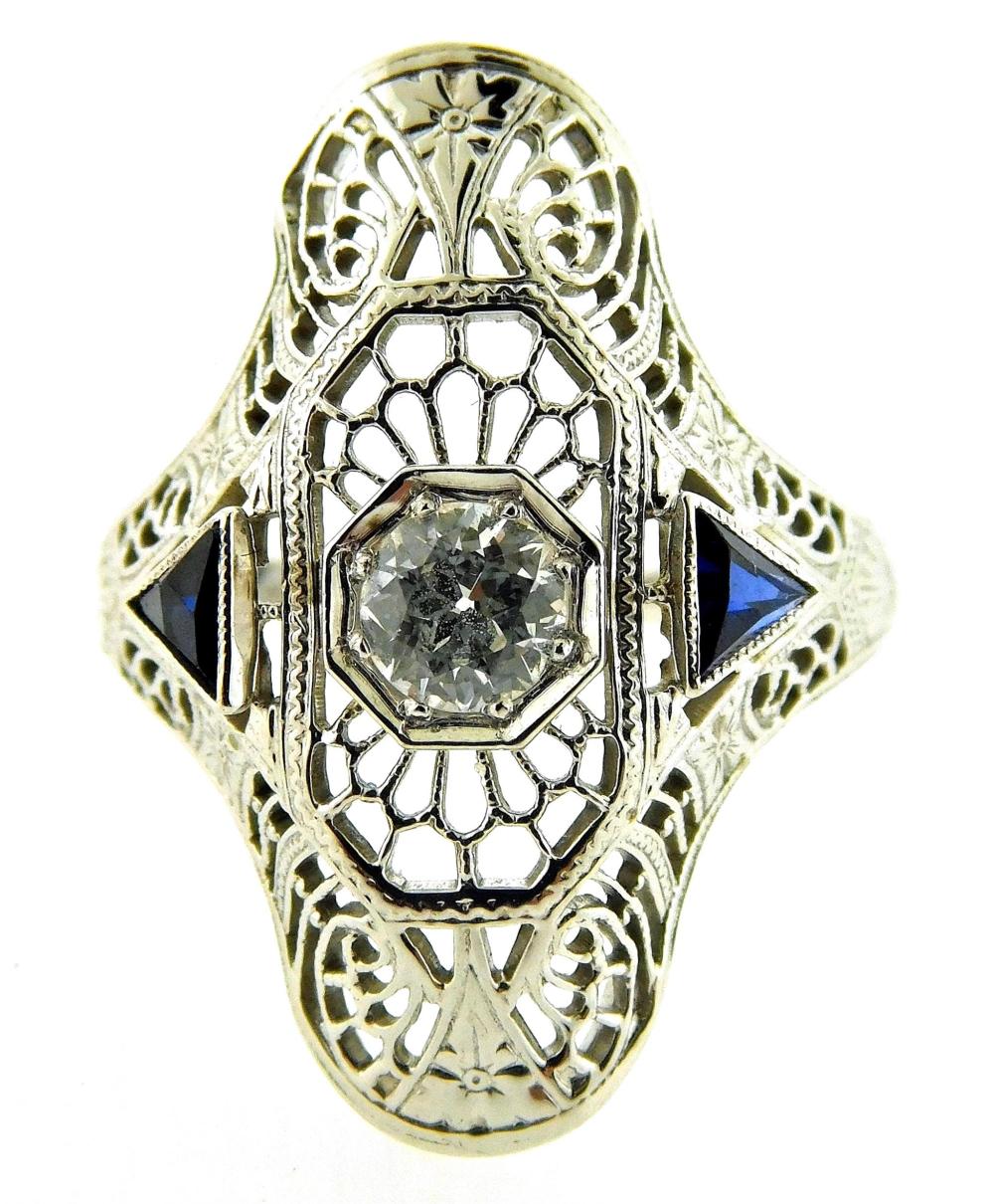 JEWELRY: 18K EDWARDIAN DIAMOND