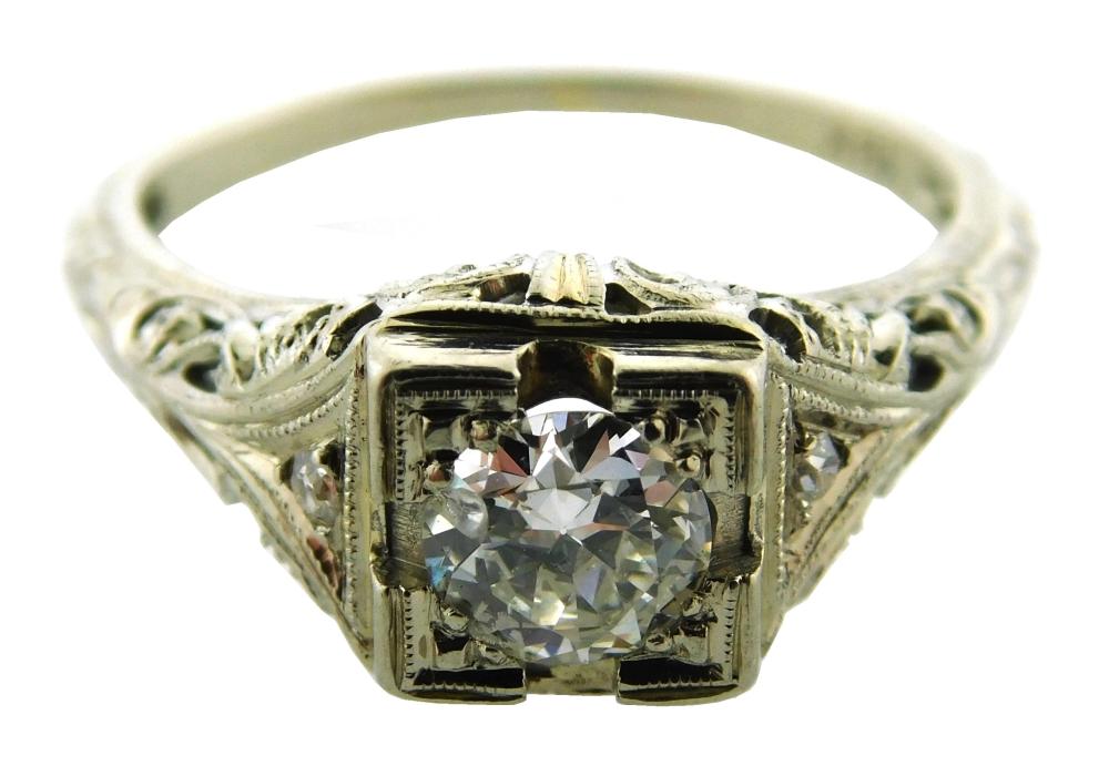 JEWELRY: 18K EDWARDIAN DIAMOND