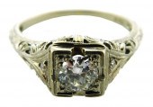 JEWELRY: 18K EDWARDIAN DIAMOND