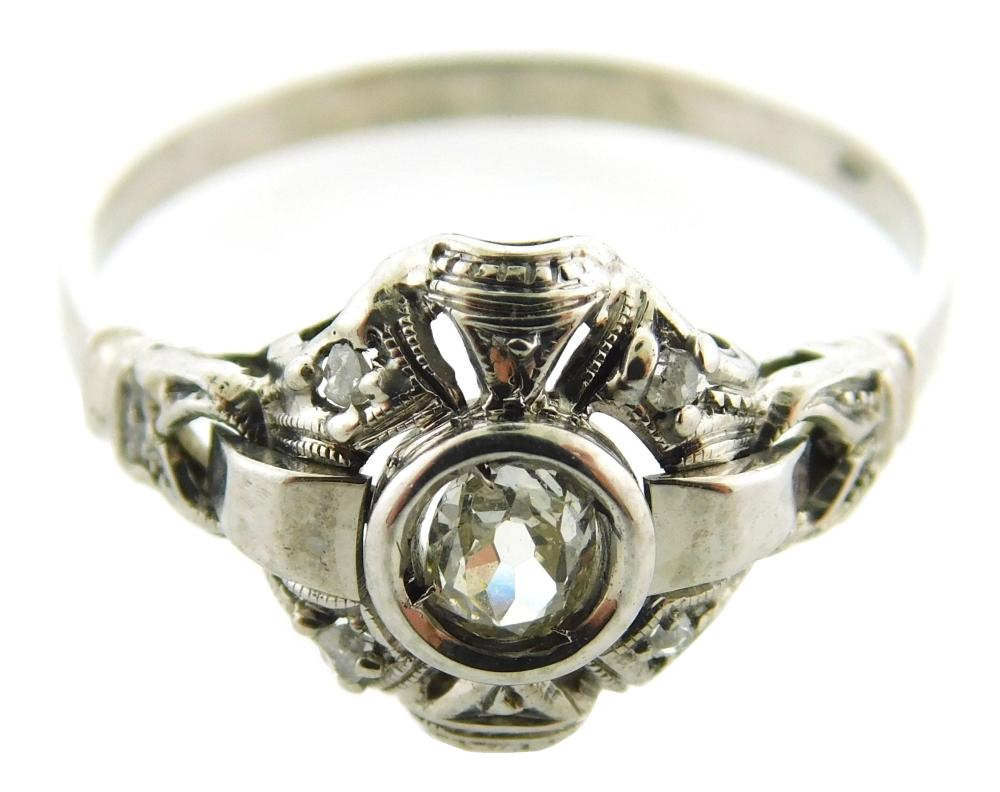 JEWELRY: 18K EDWARDIAN DIAMOND