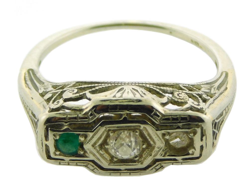 JEWELRY: 18K EDWARDIAN DIAMOND