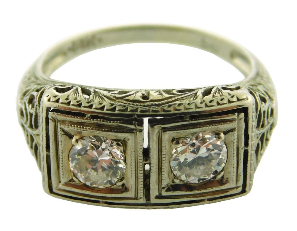 JEWELRY: 18K EDWARDIAN FILIGREE