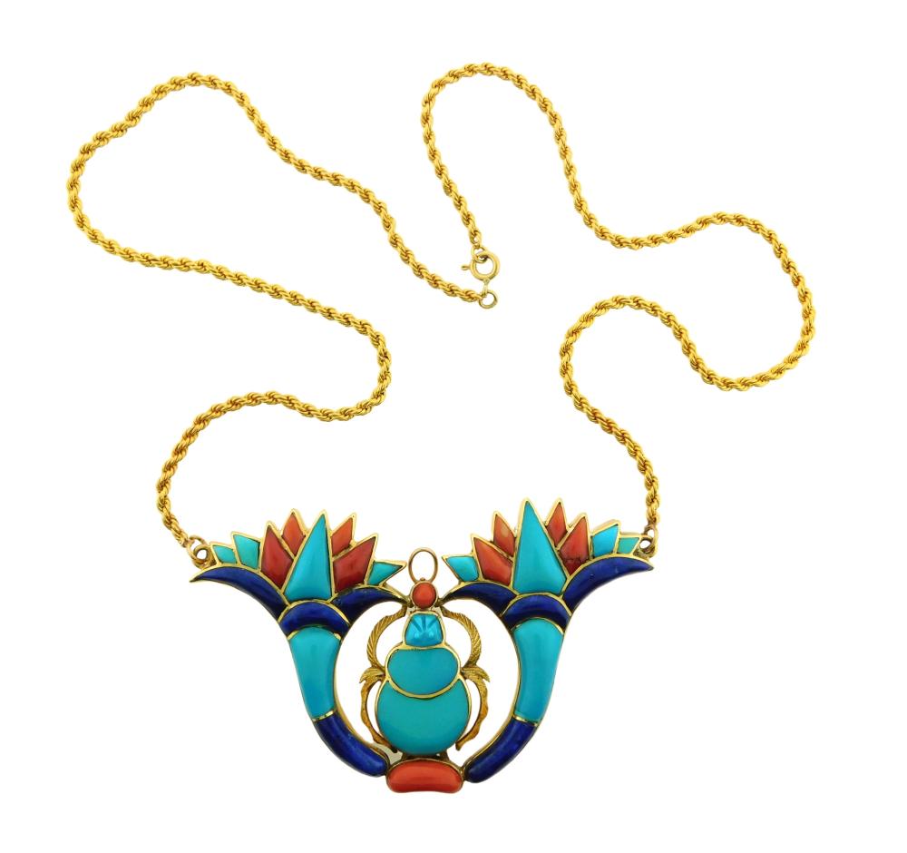 JEWELRY: 18K EGYPTIAN MOTIF