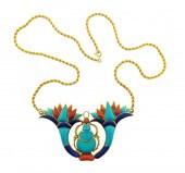 JEWELRY: 18K EGYPTIAN MOTIF NE