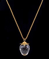JEWELRY: 18K GOLD AND GLASS ST