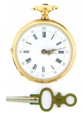 JEWELRY: 18K PENDANT WATCH WIT