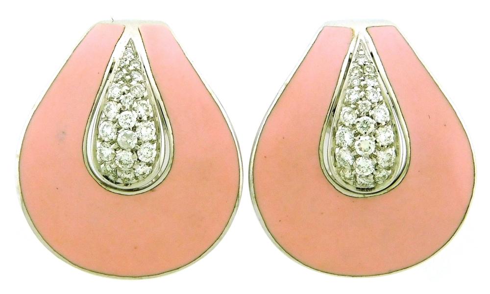 JEWELRY: 18K PINK ENAMEL AND
