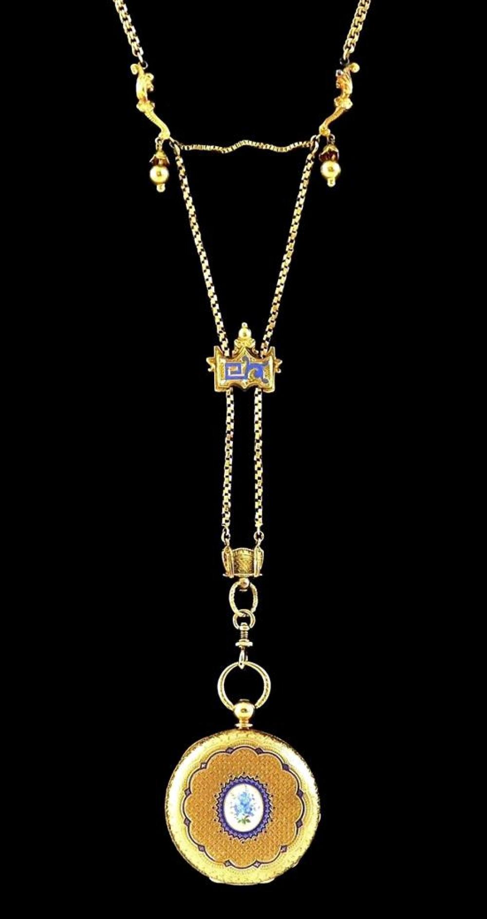 JEWELRY: 18K POCKET WATCH WITH