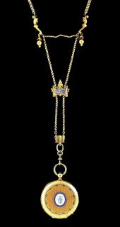 JEWELRY: 18K POCKET WATCH WITH