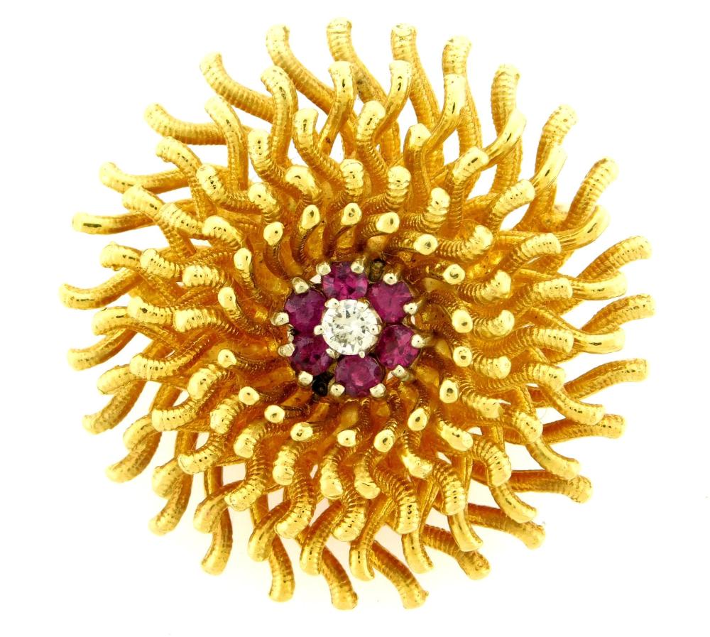 JEWELRY: 18K RUBY AND DIAMOND